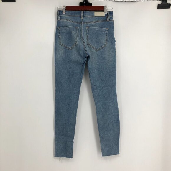 Tailor Made Med-Light Wash High  Rise Lightly Distressed Skinny Barcelona Jeans - Picture 2 of 16